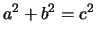 $\displaystyle{a^2+b^2=c^2}$