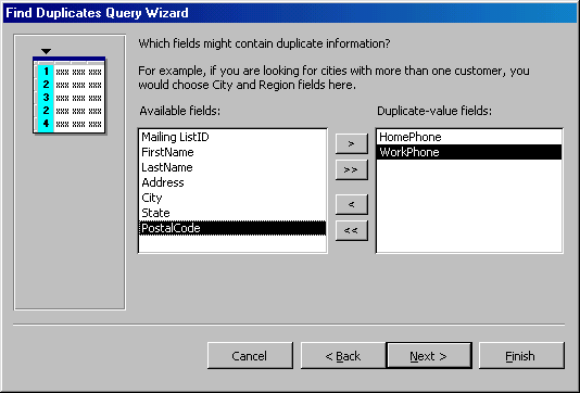 Find Duplicates Query Wizard