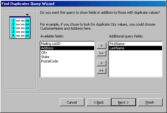 Find Duplicates Query Wizard