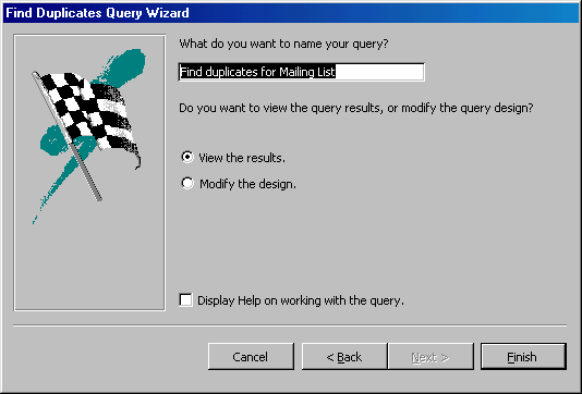 Find Duplicates Query Wizard