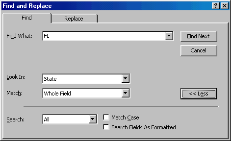 [Find and Replace window]
