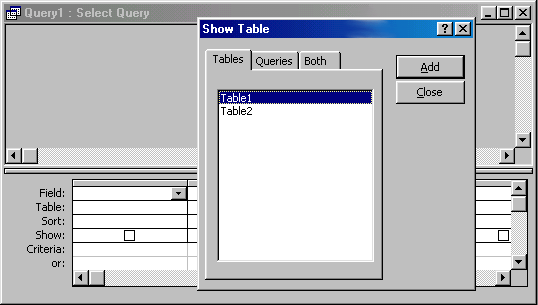[Show Table window]