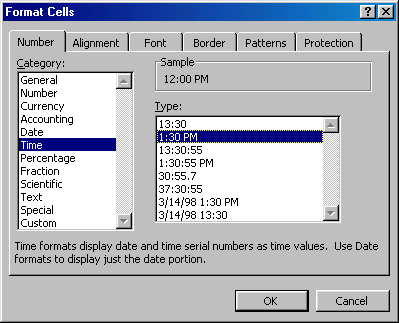 [Format Cells dialog box]