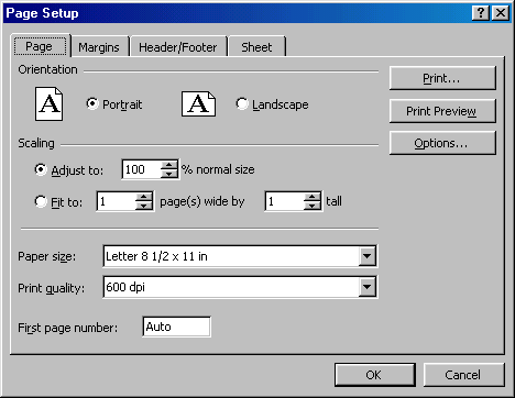 [Page Setup dialog box]