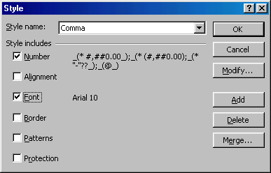 [Style dialog box]