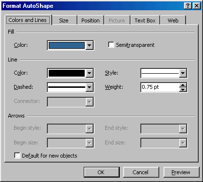 [Format AutoShape dialog box]