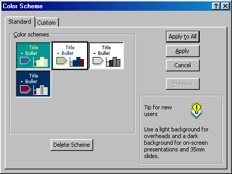 [Color Scheme dialog box]