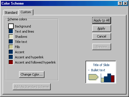 [Color Scheme dialog box]