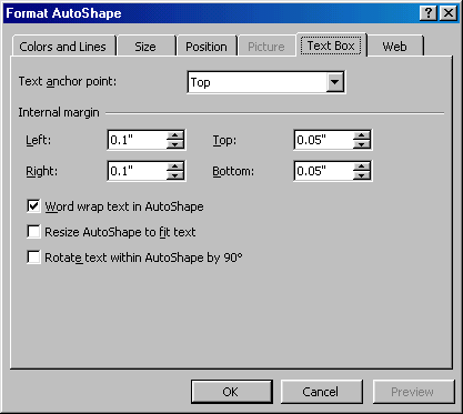[Format AutoShape dialog box]