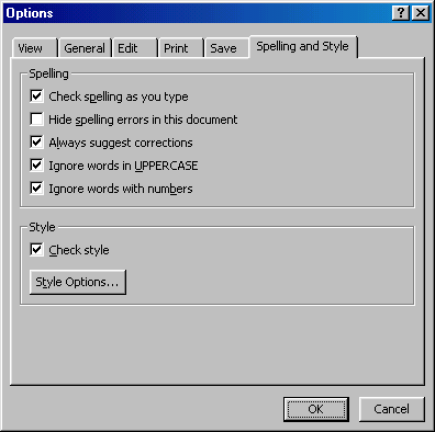 [Options window]