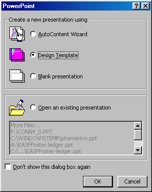 [New Presentation dialog box]