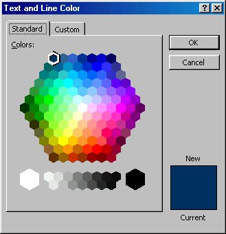 [Text and Line Color dialog box]