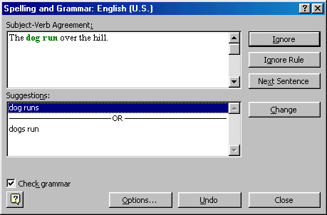 [Spelling and Grammar dialog box]