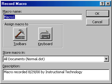 [Record Macro window]