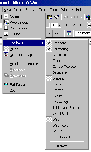 [Toolbar list]