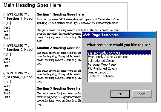 [Web Page Templates]